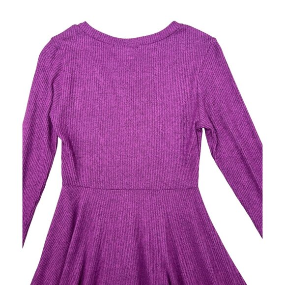 Lulus Fit and Fair Mauve Purple Long-Sleeve Ribbed Knit Skater Dress Small - Picture 6 of 14